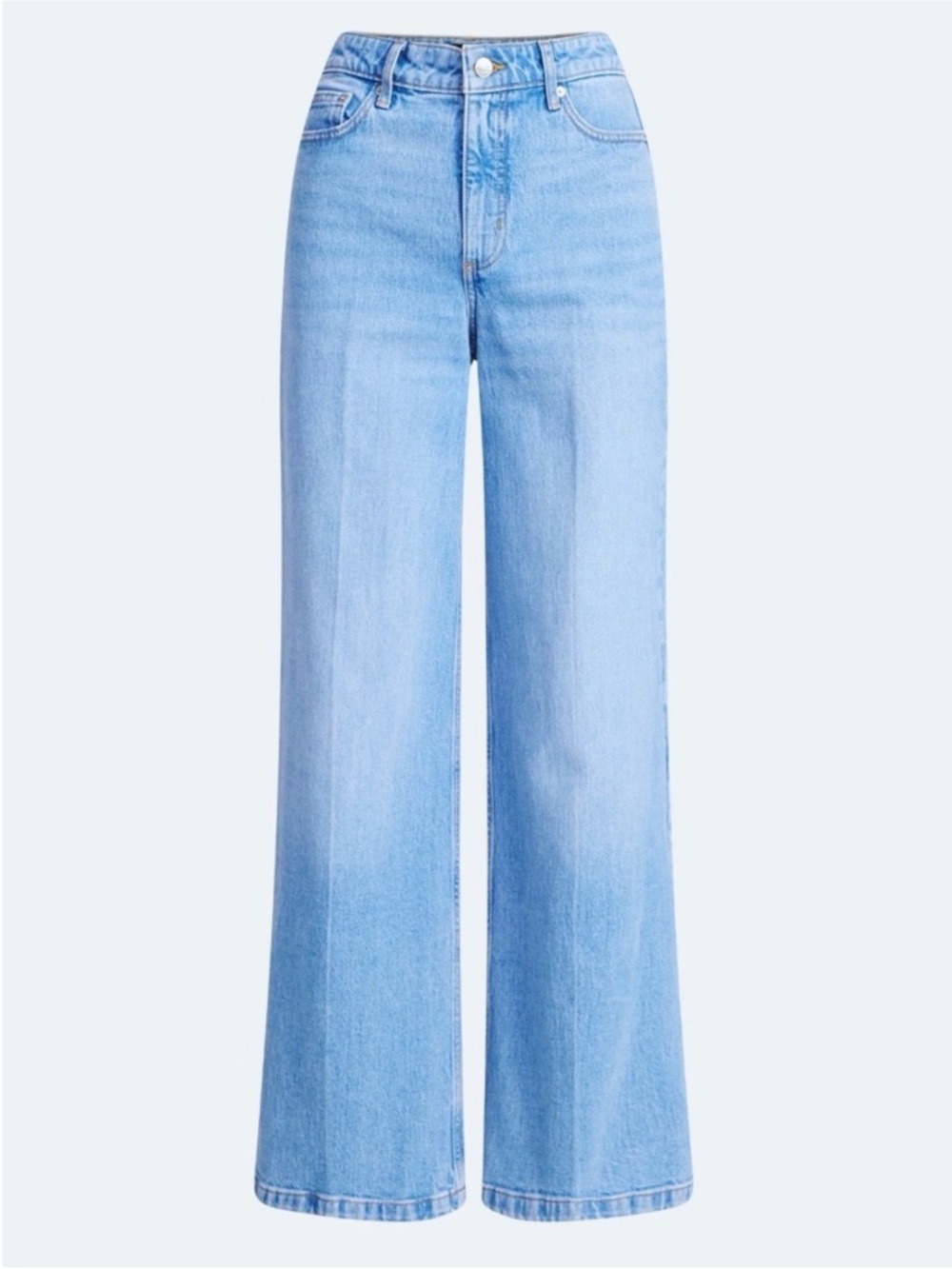 NWT Free Assembly High-Rise Front Crease Wide-Leg Trouser Denim Jeans